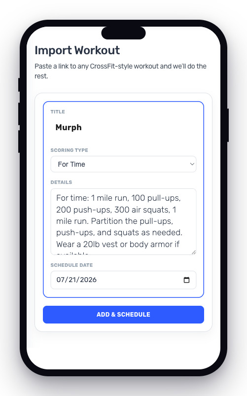 Import a workout from a URL on BoxBoard