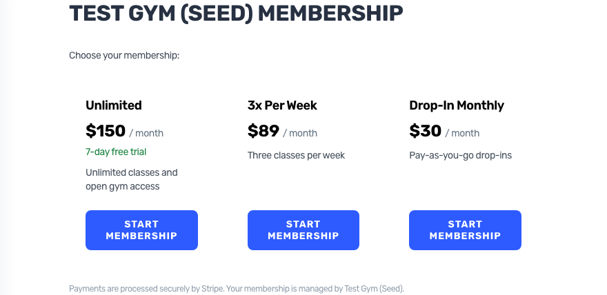 Choosing a membership plan in BoxBoard